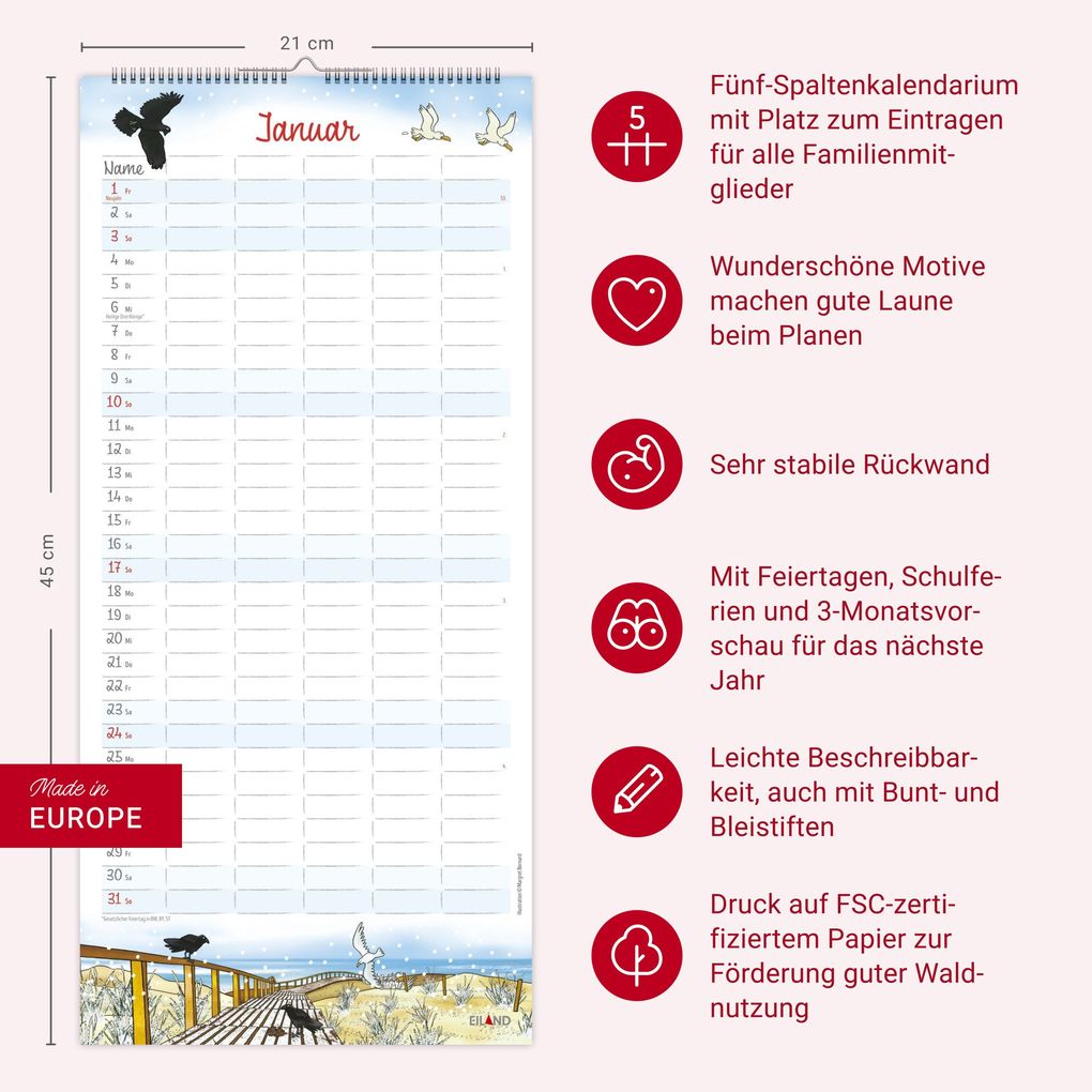 Weitere Ansicht: Der Sylter Familienplaner 2027 - Margret Bernard