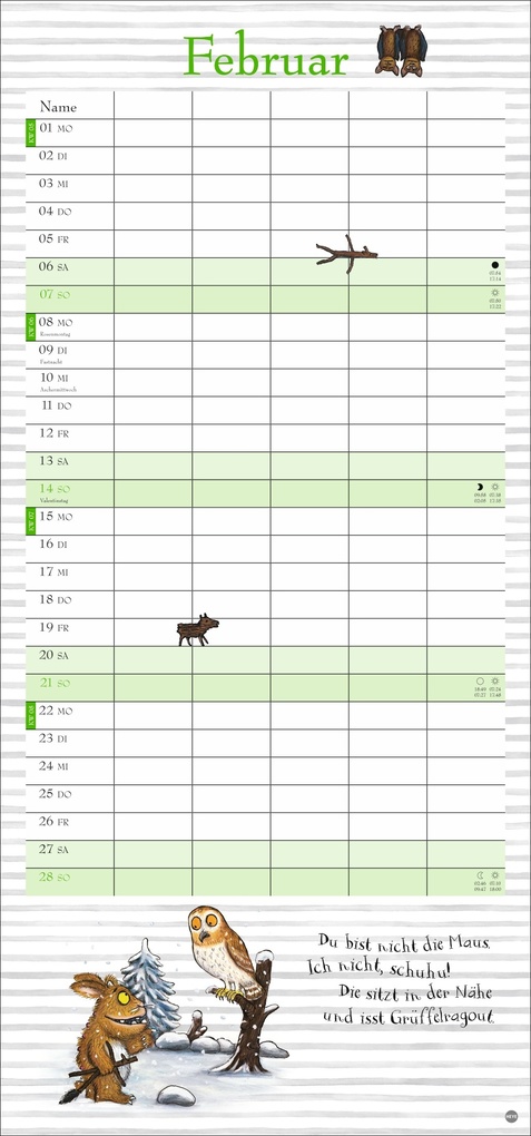 Weitere Ansicht: Der Grüffelo Familienplaner 2027 | Julia Donaldson