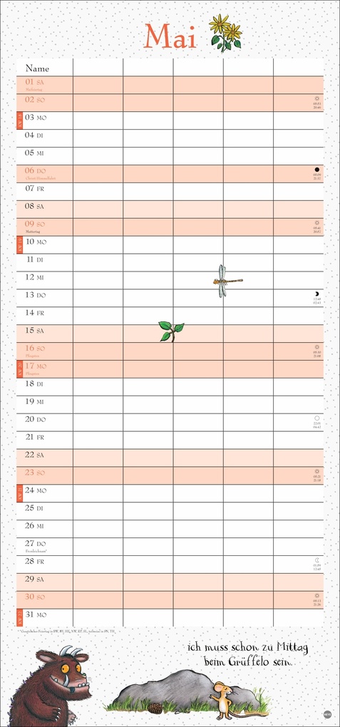 Weitere Ansicht: Der Grüffelo Familienplaner 2027 | Julia Donaldson