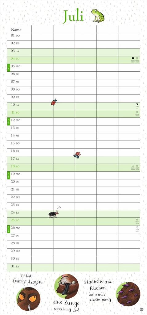 Weitere Ansicht: Der Grüffelo Familienplaner 2027 | Julia Donaldson