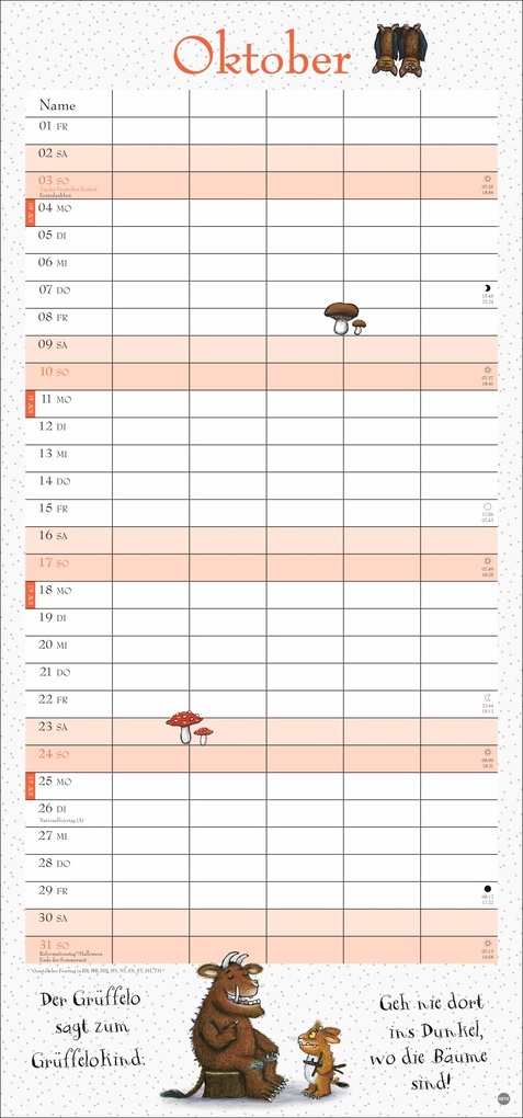 Weitere Ansicht: Der Grüffelo Familienplaner 2027 | Julia Donaldson