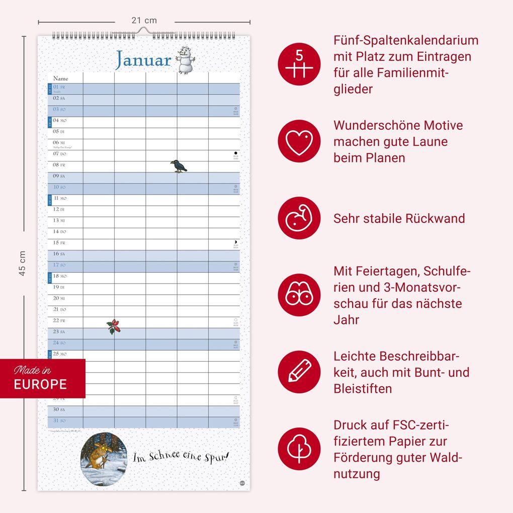 Weitere Ansicht: Der Grüffelo Familienplaner 2027 | Julia Donaldson