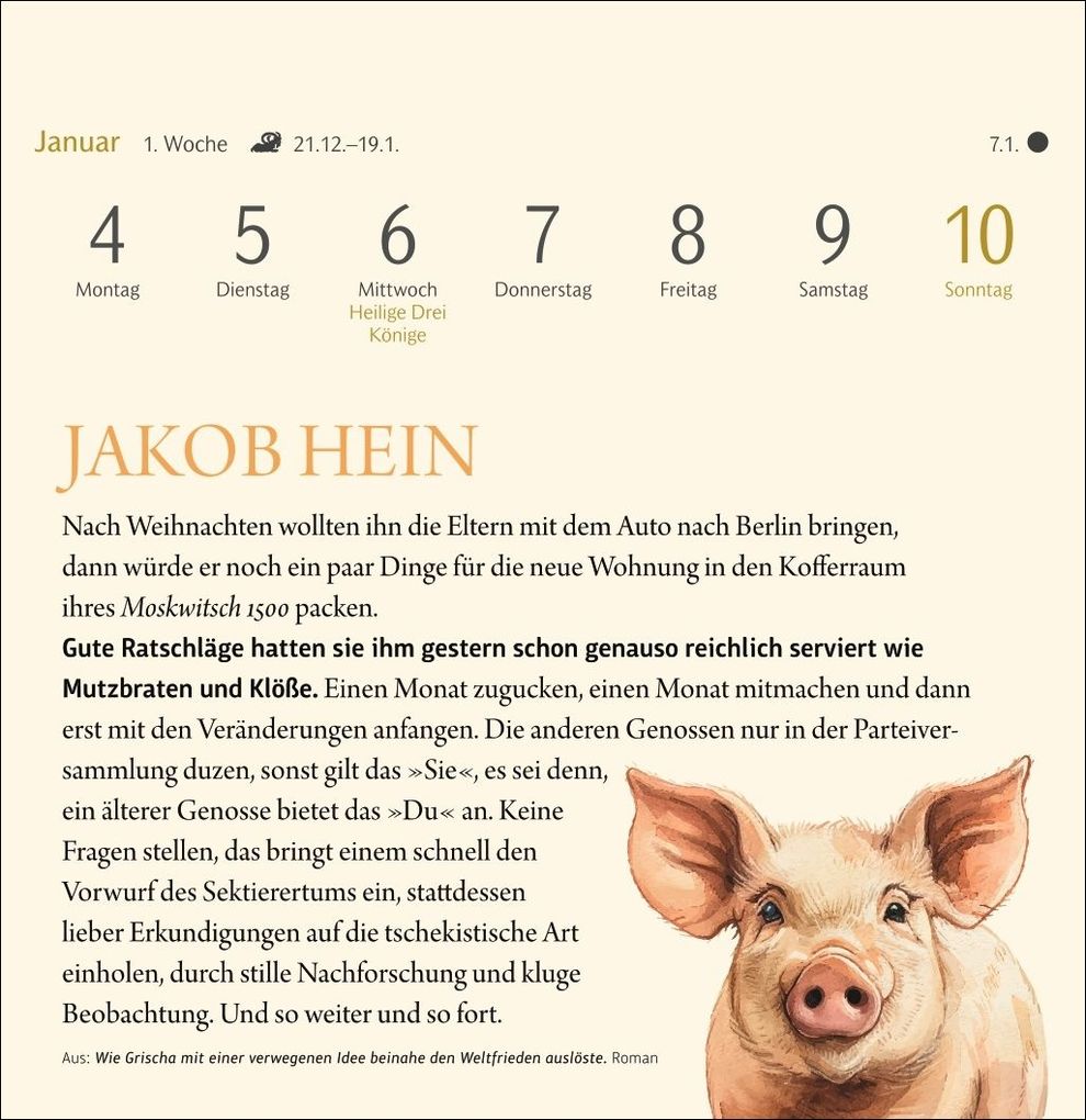 Weitere Ansicht: Der kleine literarische Küchenkalender Premium-Postkartenkalender 2027 - Mit Texten und Rezepten