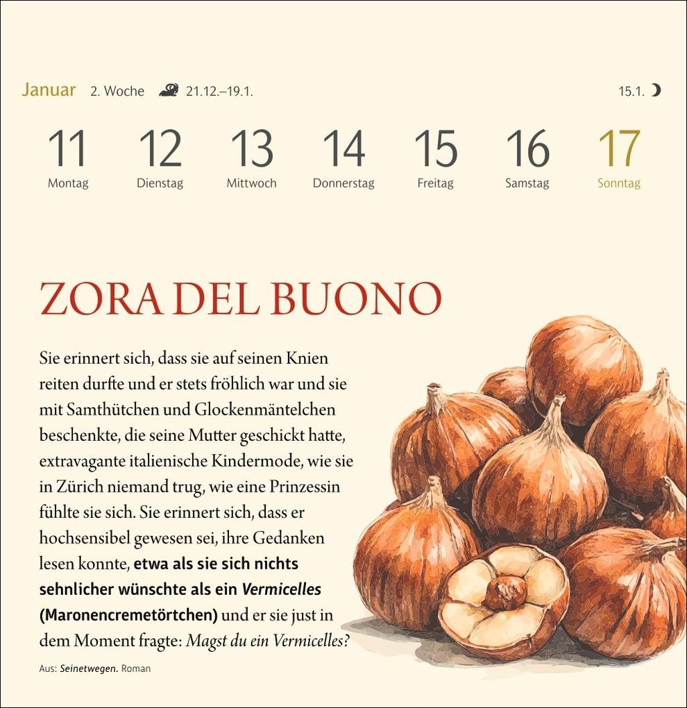Weitere Ansicht: Der kleine literarische Küchenkalender Premium-Postkartenkalender 2027 - Mit Texten und Rezepten