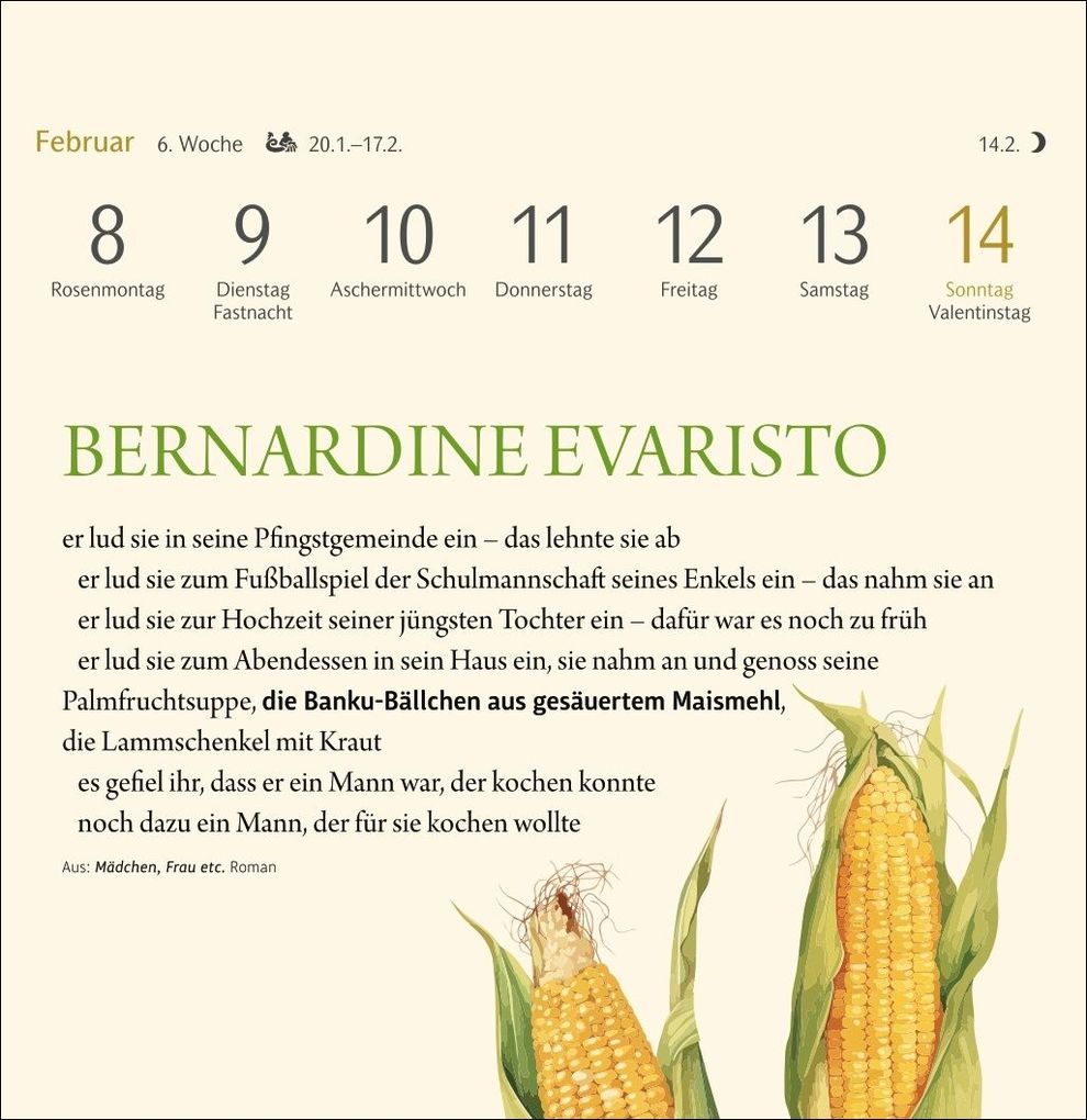 Weitere Ansicht: Der kleine literarische Küchenkalender Premium-Postkartenkalender 2027 - Mit Texten und Rezepten