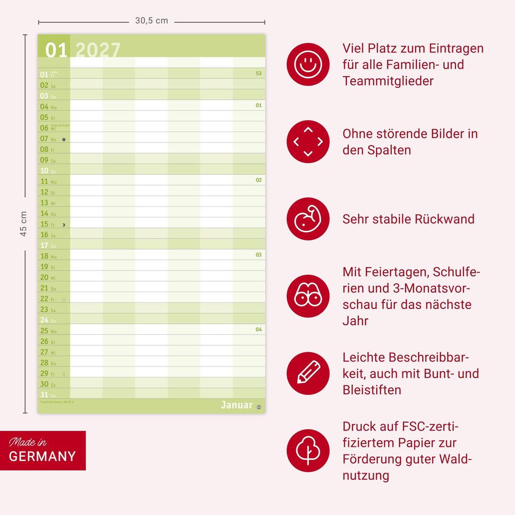 Weitere Ansicht: Basic Familienplaner XL 2027