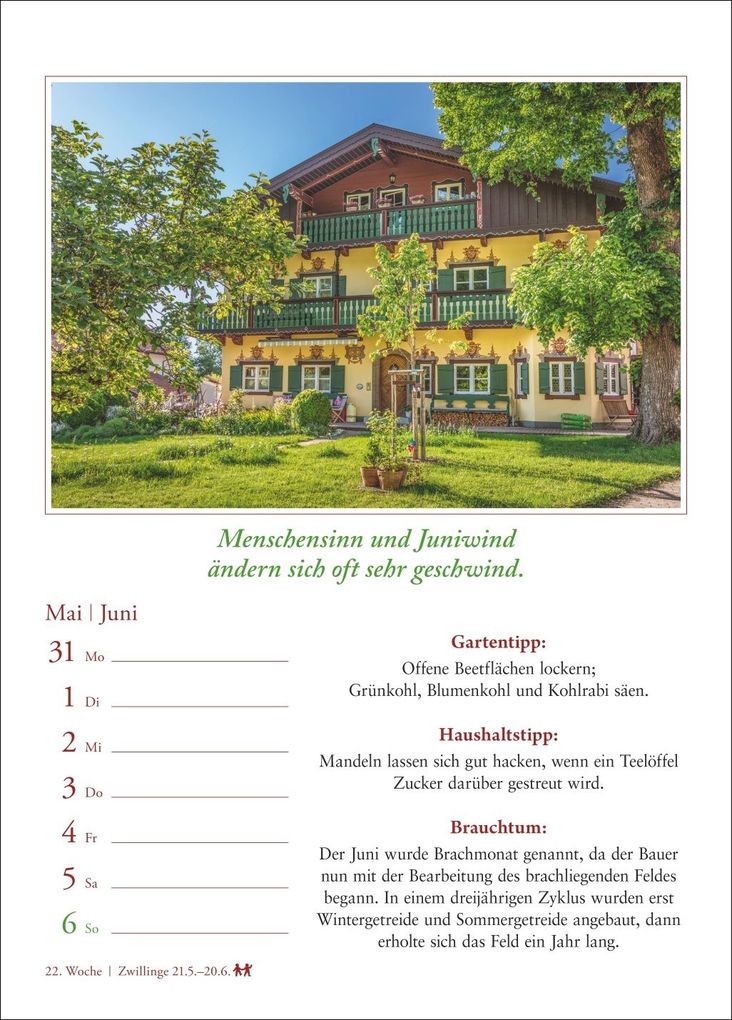 Weitere Ansicht: Bauernweisheiten Wochenkalender 2027 - Bauernregeln, Brauchtum, Gartentipps, Haushaltstipps | Jochen Dilling