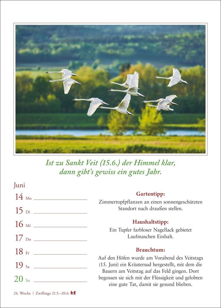 Weitere Ansicht: Bauernweisheiten Wochenkalender 2027 - Bauernregeln, Brauchtum, Gartentipps, Haushaltstipps | Jochen Dilling