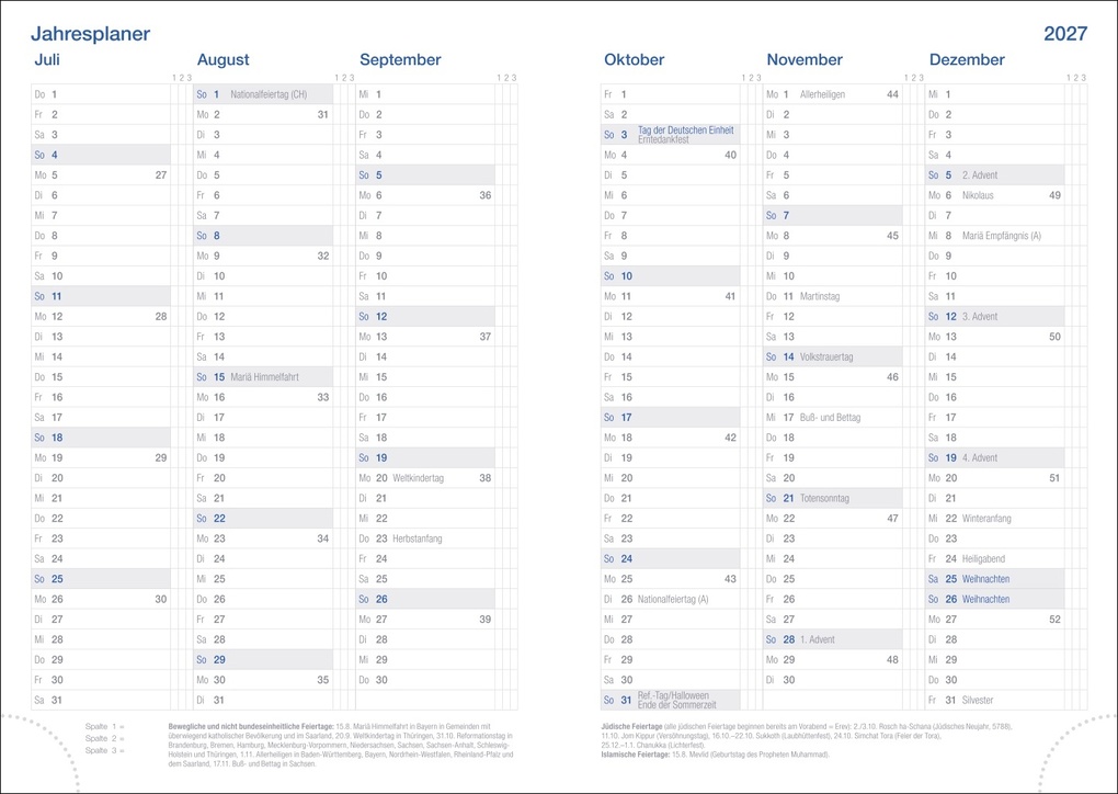 Weitere Ansicht: Wochen-Cheftimer A5, Alu silber 2027