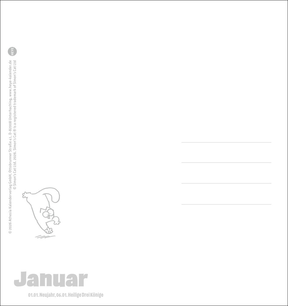 Weitere Ansicht: Simons Katze Postkartenkalender 2027 | Simon Tofield