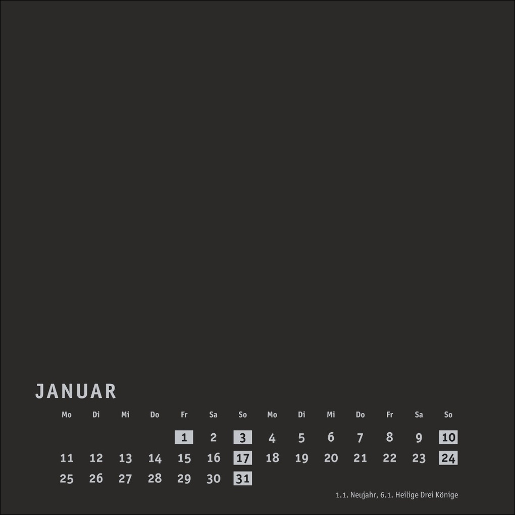 Weitere Ansicht: Premium-Bastelkalender schwarz klein 2027