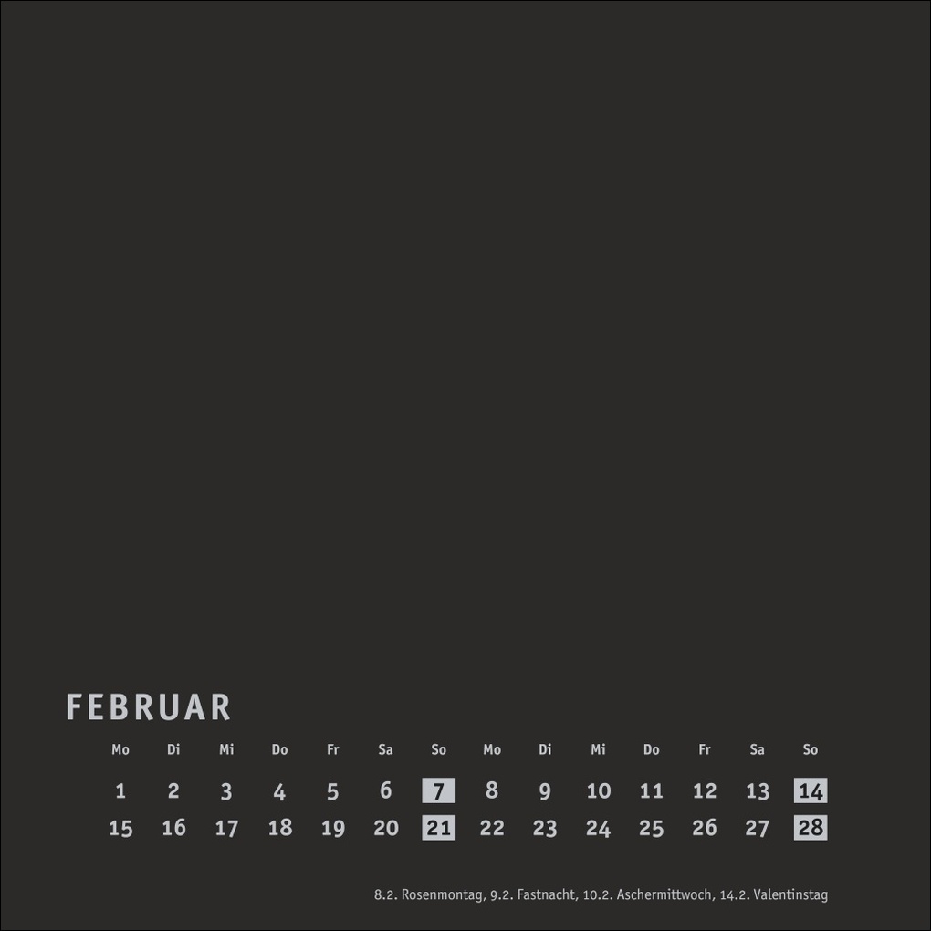 Weitere Ansicht: Premium-Bastelkalender schwarz klein 2027