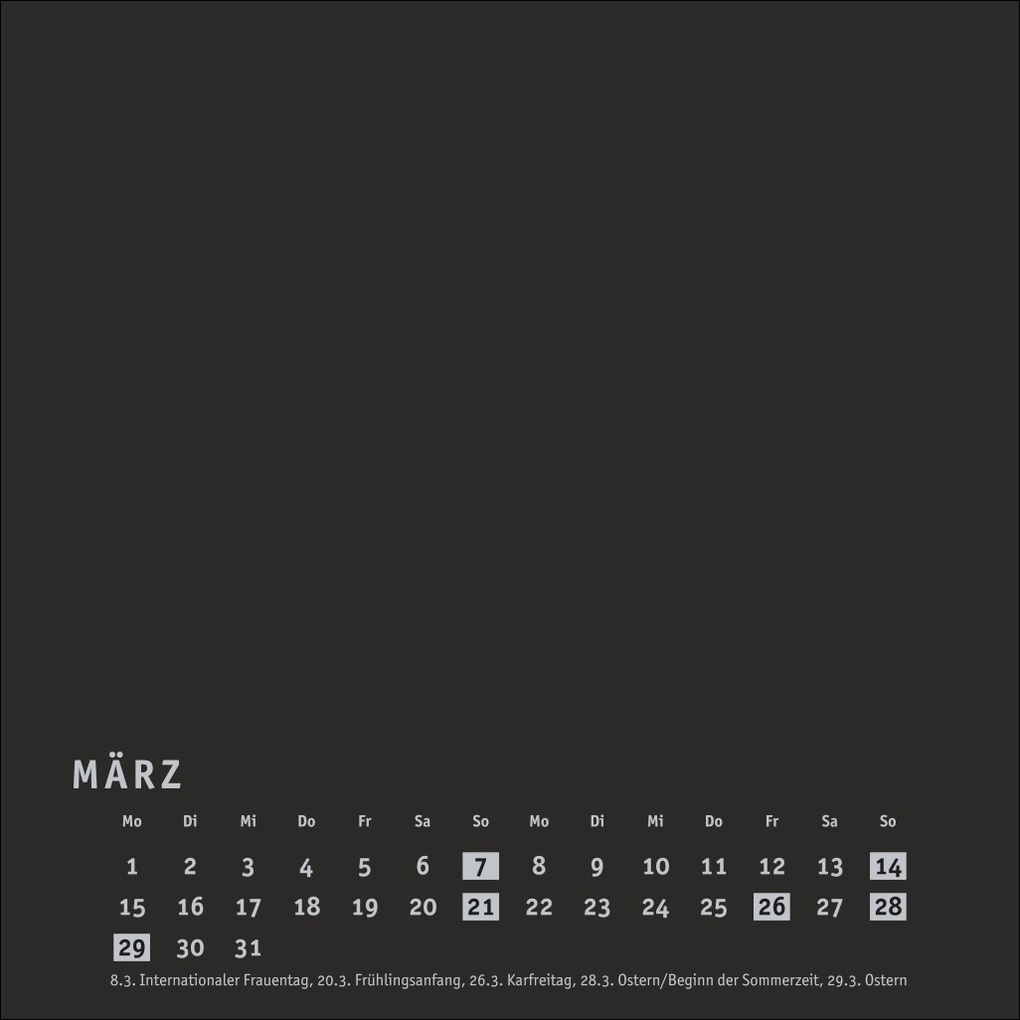 Weitere Ansicht: Premium-Bastelkalender schwarz klein 2027