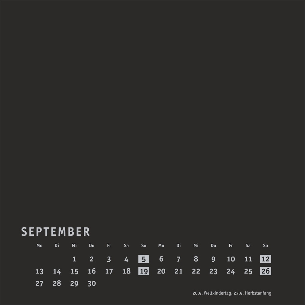 Weitere Ansicht: Premium-Bastelkalender schwarz klein 2027