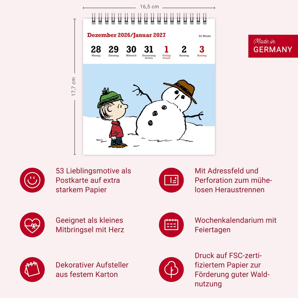 Weitere Ansicht: Peanuts Premium-Postkartenkalender 2027