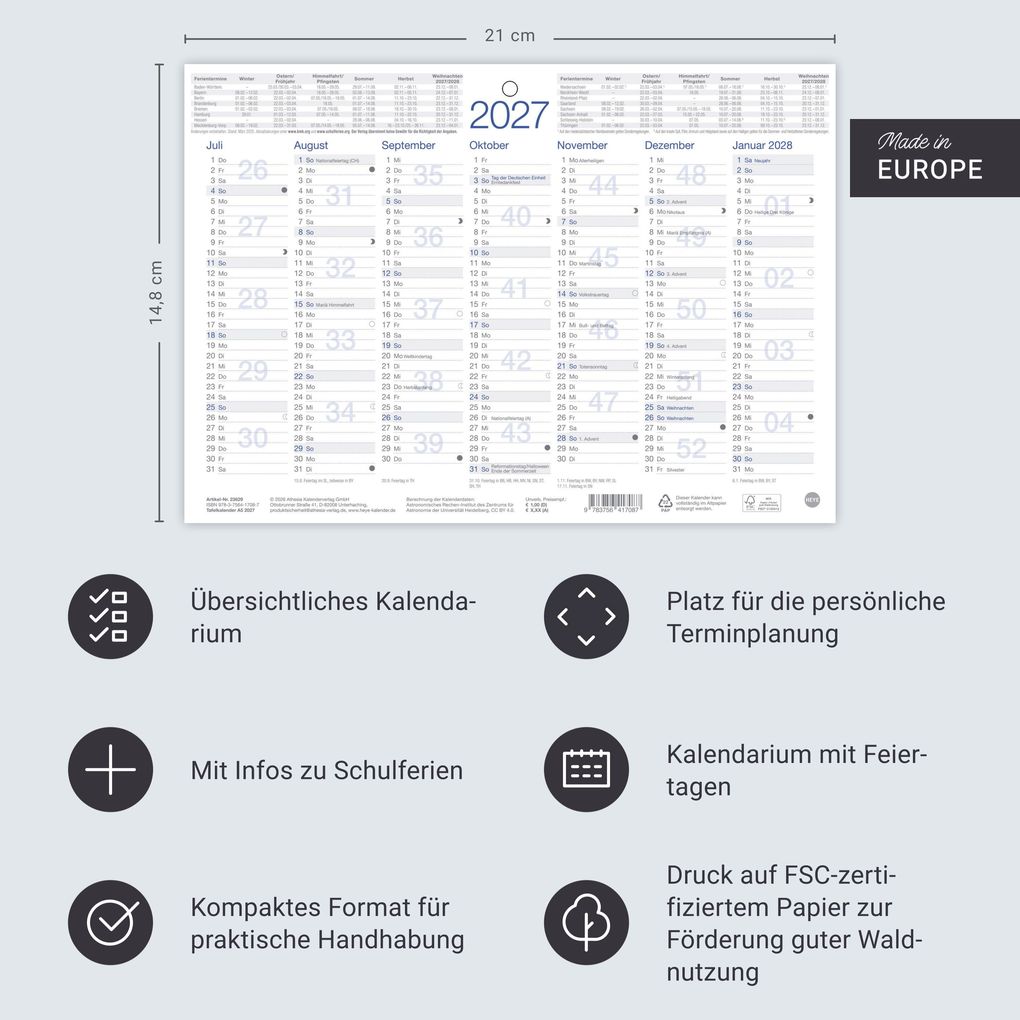 Weitere Ansicht: Tafelkalender A5 2027