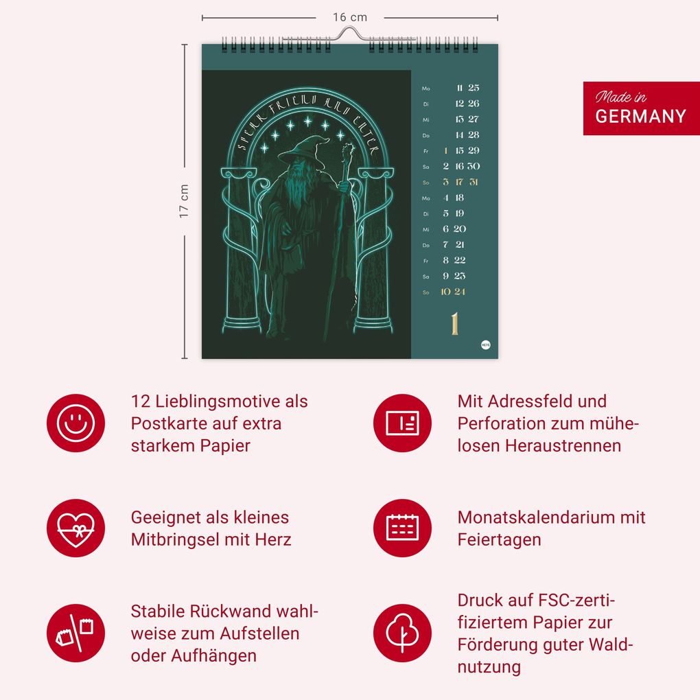 Weitere Ansicht: Herr der Ringe Postkartenkalender 2027