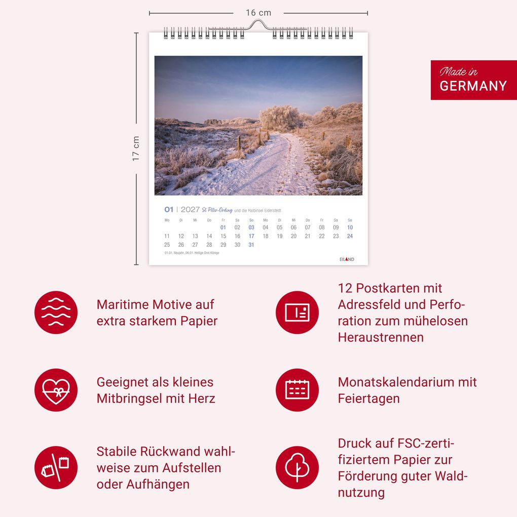 Weitere Ansicht: St. Peter-Ording und die Halbinsel Eiderstedt Postkartenkalender 2027 - und die Halbinsel Eiderstedt