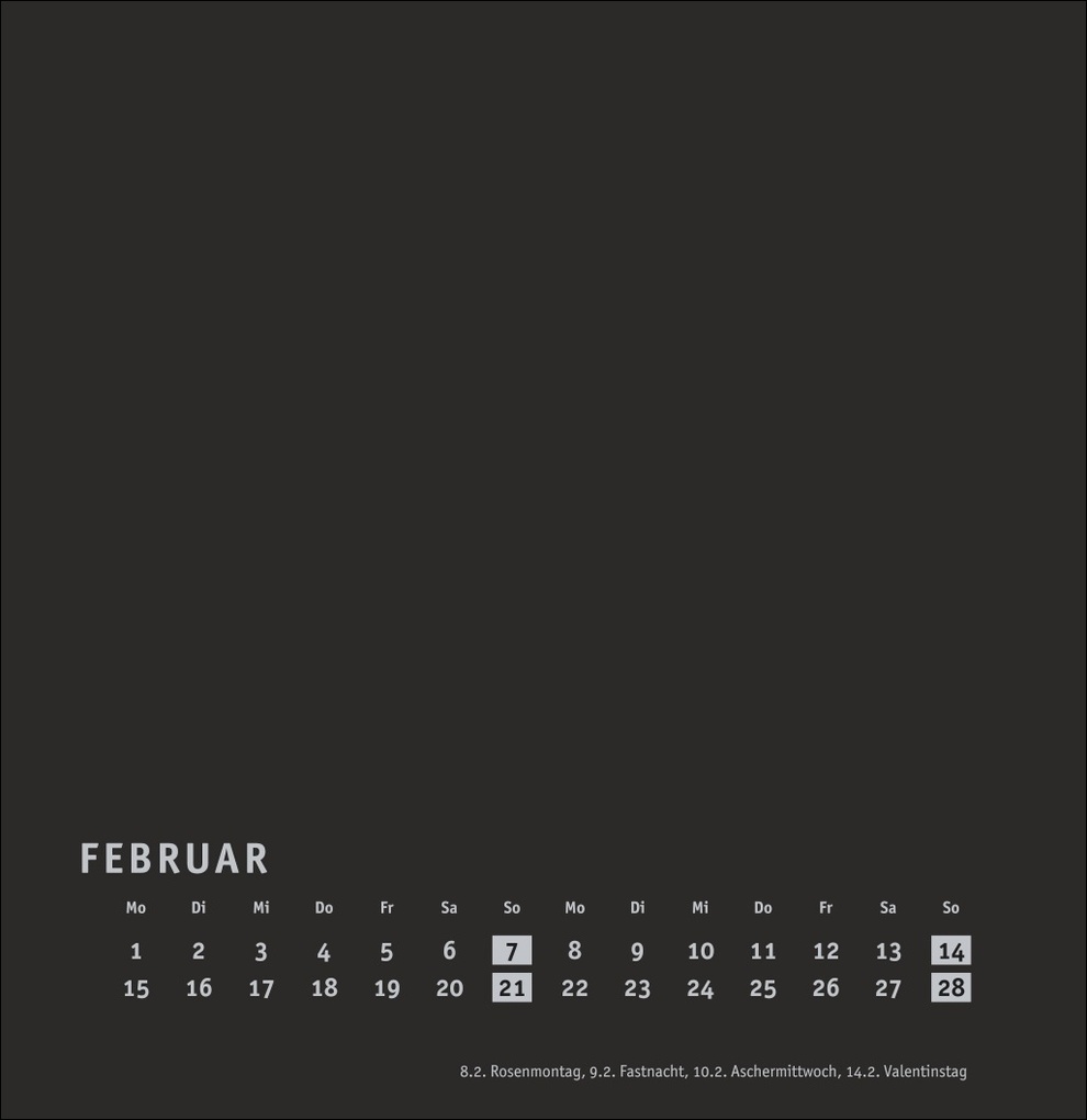 Weitere Ansicht: Premium-Bastelkalender schwarz groß 2027