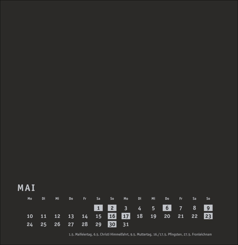 Weitere Ansicht: Premium-Bastelkalender schwarz groß 2027