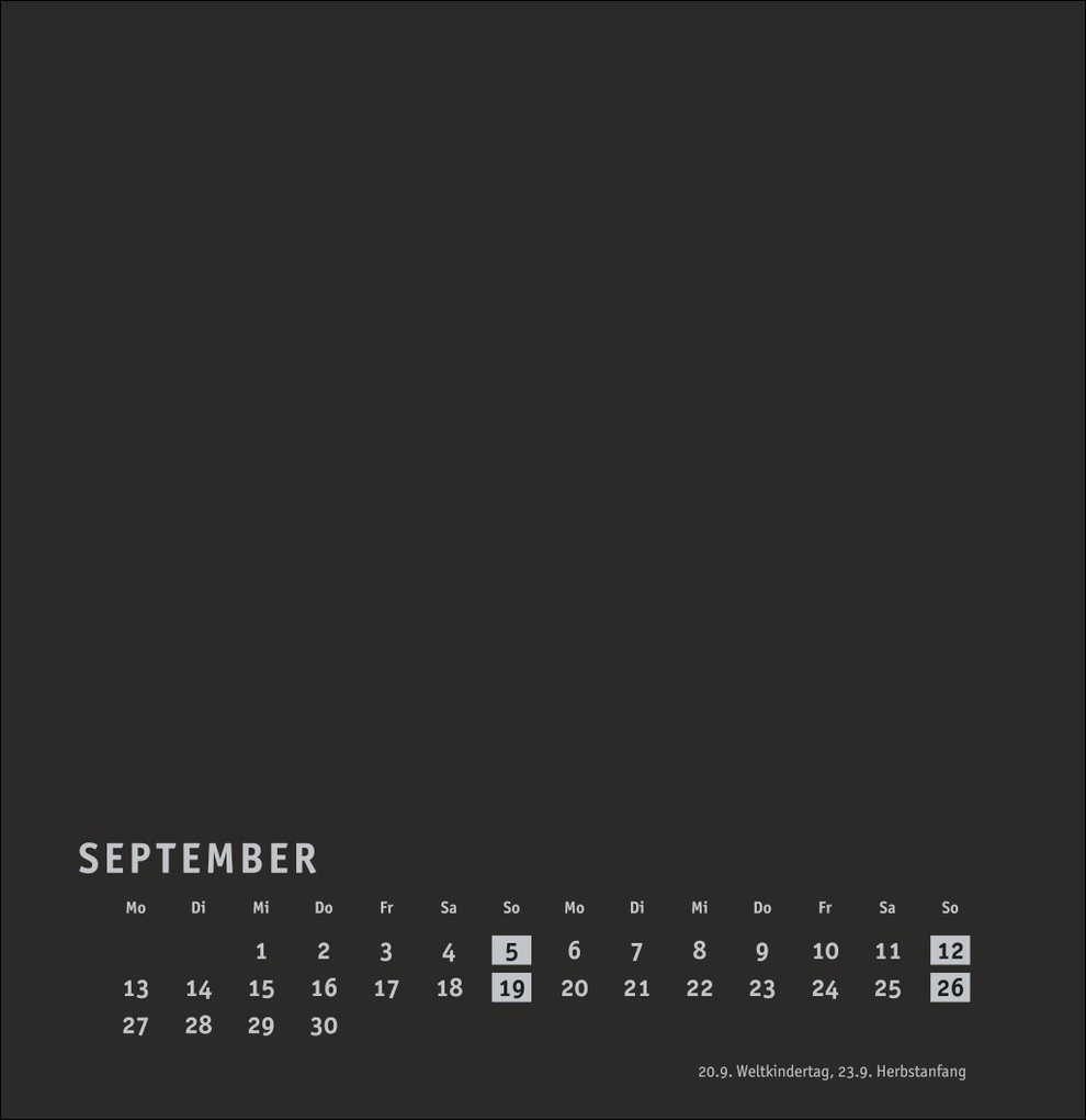 Weitere Ansicht: Premium-Bastelkalender schwarz groß 2027