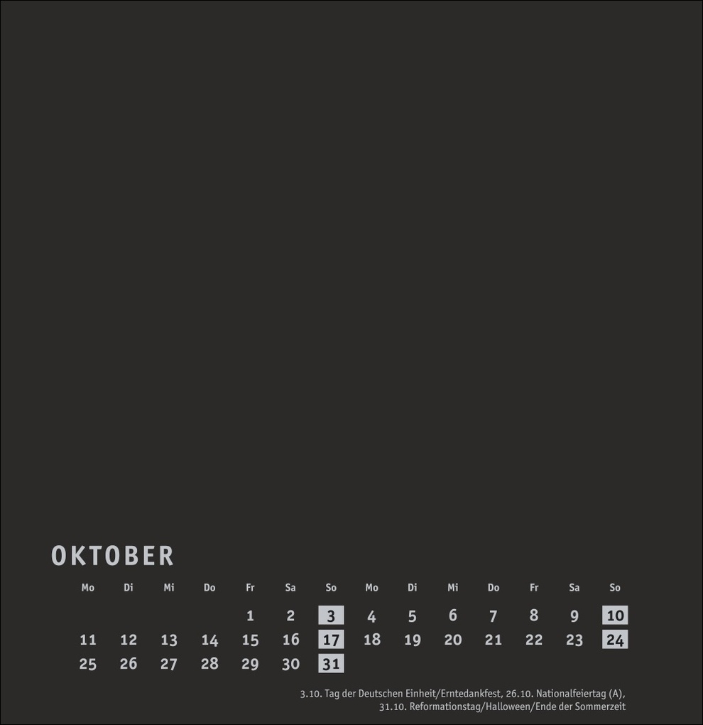 Weitere Ansicht: Premium-Bastelkalender schwarz groß 2027