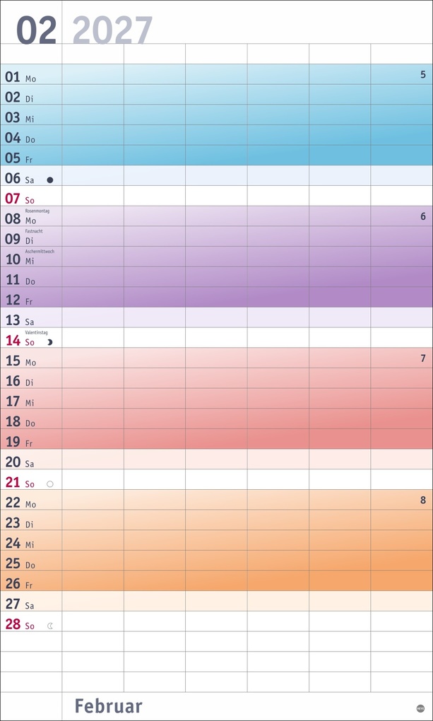 Weitere Ansicht: Bunte Wochen Familienplaner XL 2027