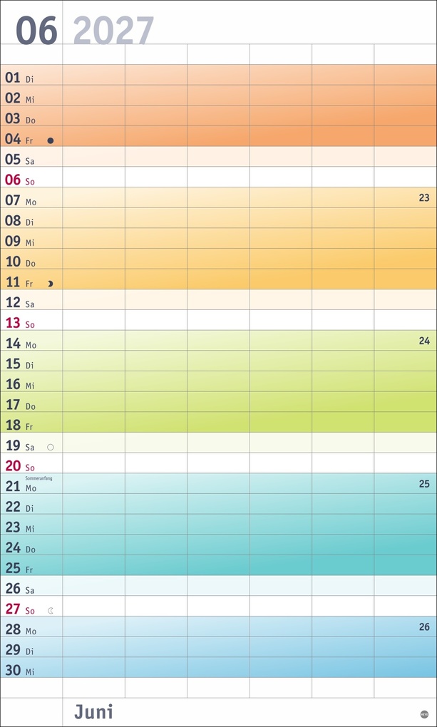 Weitere Ansicht: Bunte Wochen Familienplaner XL 2027