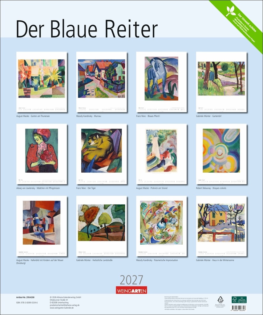 Weitere Ansicht: Der Blaue Reiter Kalender 2027 | Wassily Kandinsky, August Macke, Franz Marc, Gabriele Münter