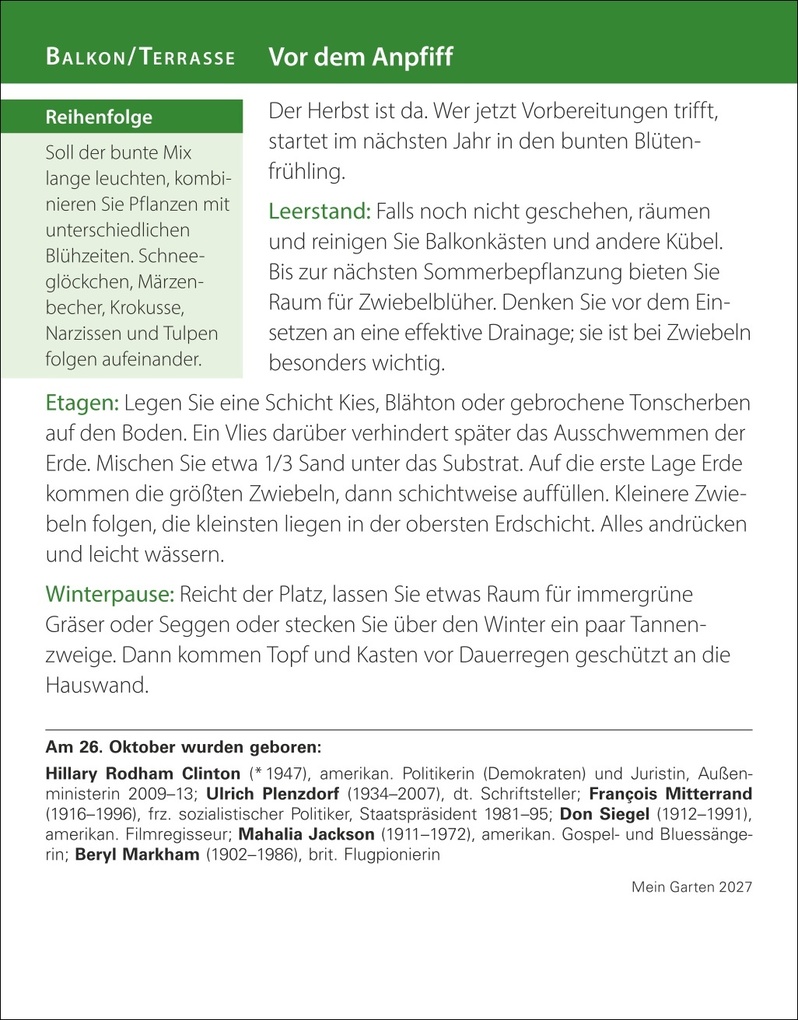Weitere Ansicht: Mein Garten Tagesabreißkalender 2027 - Praktische Tipps für 2027 | Ulrich Thimm