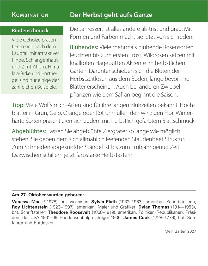 Weitere Ansicht: Mein Garten Tagesabreißkalender 2027 - Praktische Tipps für 2027 | Ulrich Thimm