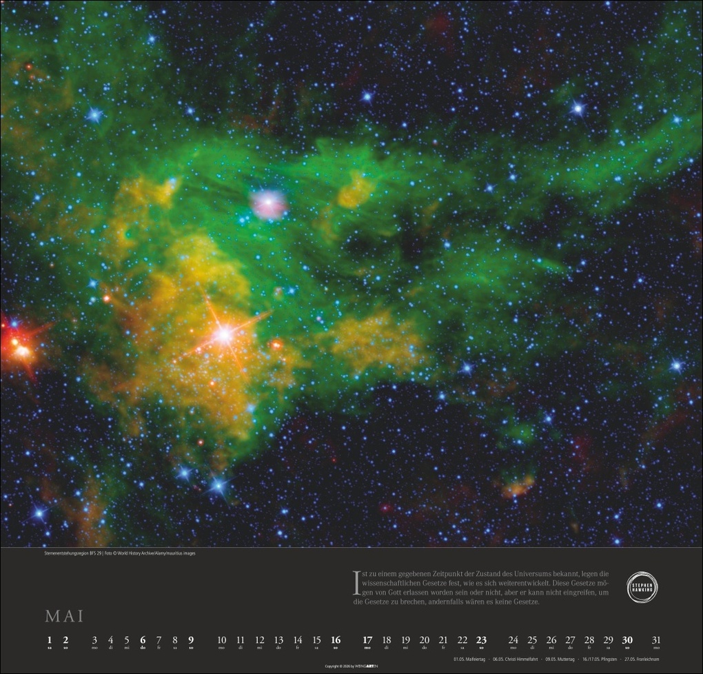 Weitere Ansicht: Stephen Hawking Kalender 2027 - Mein Universum