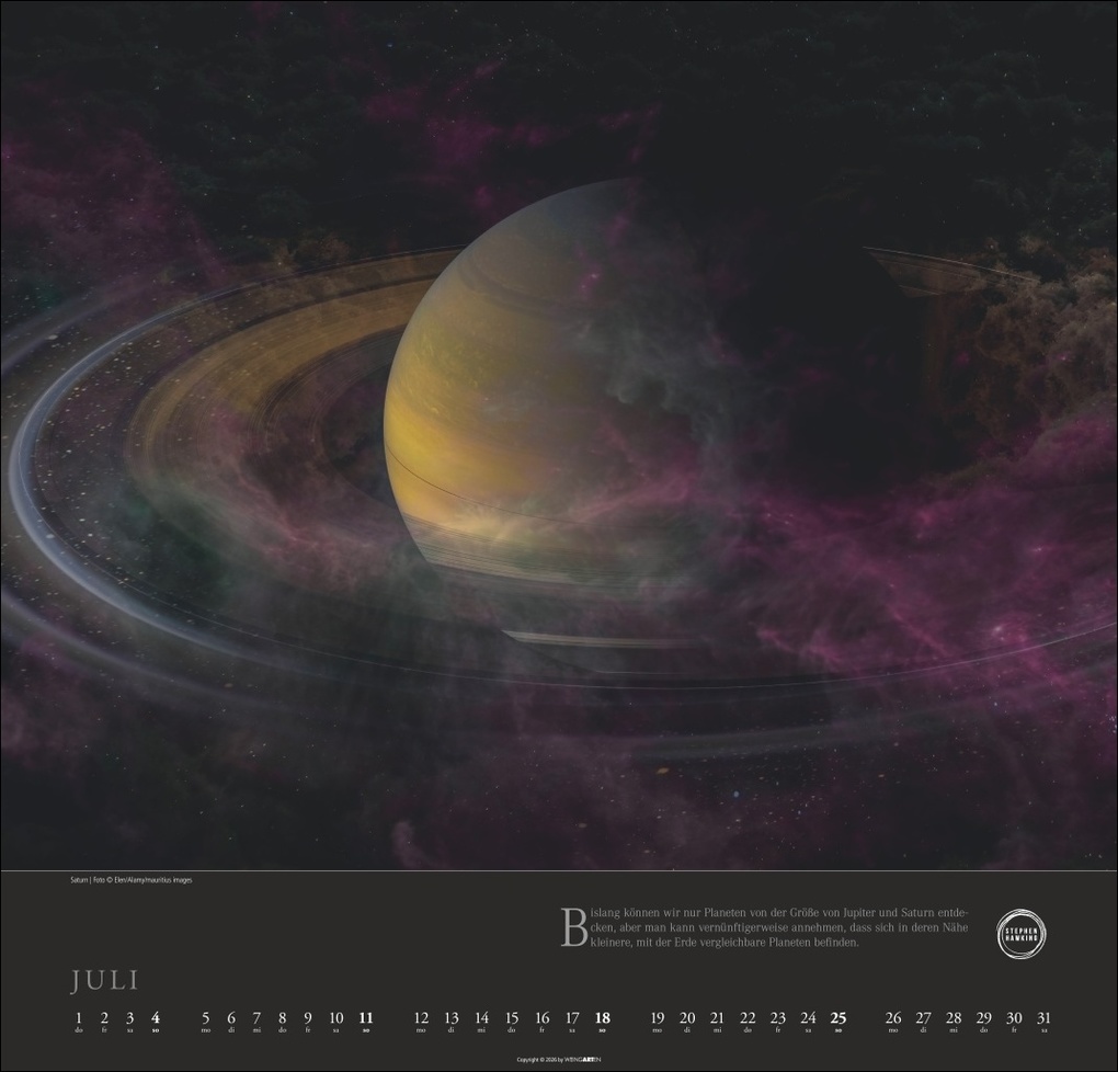 Weitere Ansicht: Stephen Hawking Kalender 2027 - Mein Universum