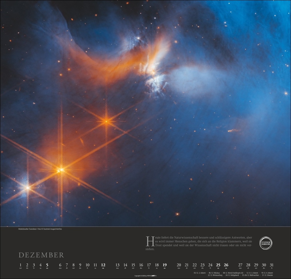 Weitere Ansicht: Stephen Hawking Kalender 2027 - Mein Universum