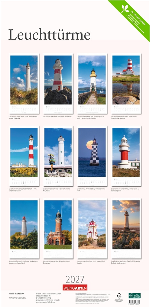 Weitere Ansicht: Leuchttürme Kalender 2027