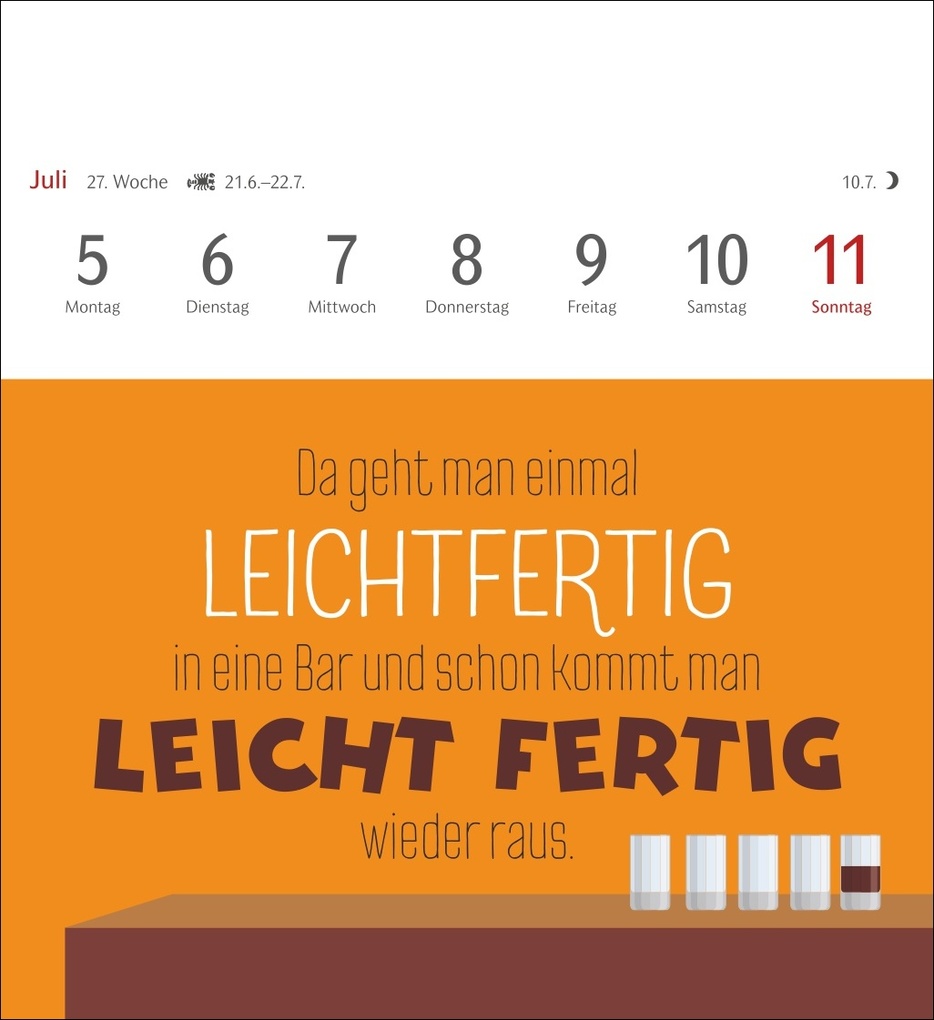 Weitere Ansicht: Der fette Vogel bricht den Ast Postkartenkalender 2027 - Wochenkalender - 53 Karten mit frechen Sprüchen