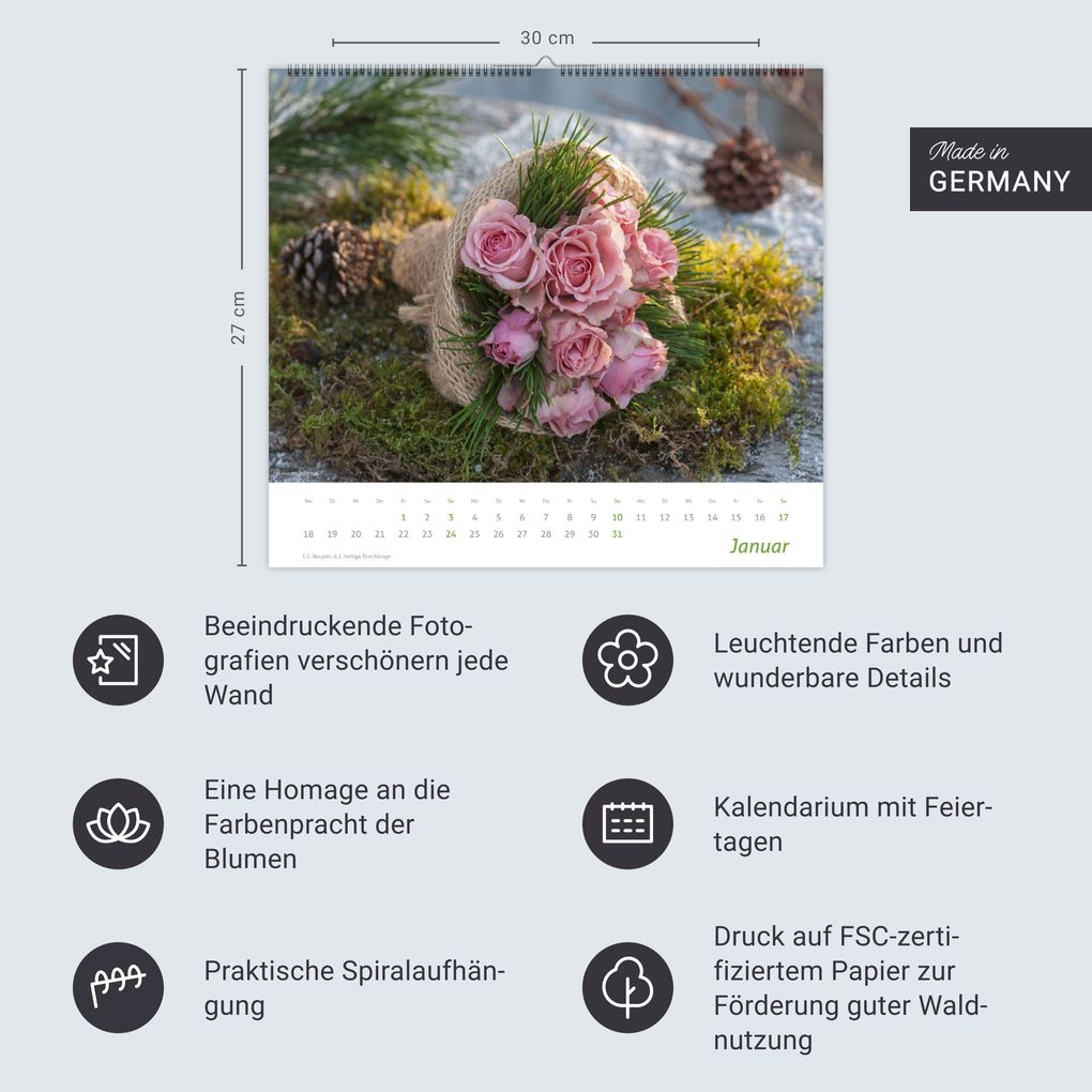 Weitere Ansicht: times&more Blumen Bildkalender 2027