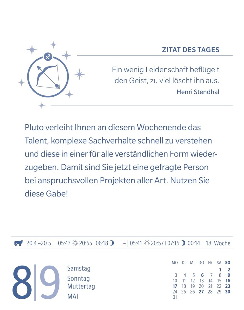 Weitere Ansicht: Schütze Sternzeichenkalender 2027 - Tagesabreißkalender - Ihr Horoskop für jeden Tag | Robert Satorius