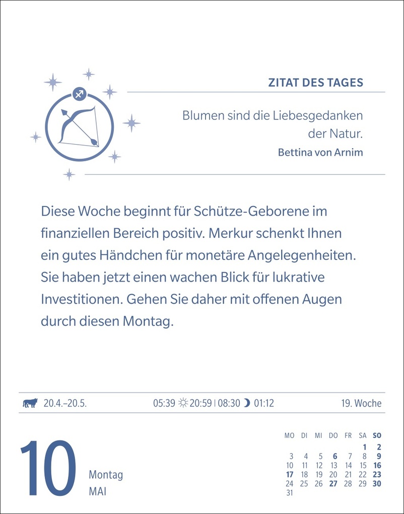 Weitere Ansicht: Schütze Sternzeichenkalender 2027 - Tagesabreißkalender - Ihr Horoskop für jeden Tag | Robert Satorius