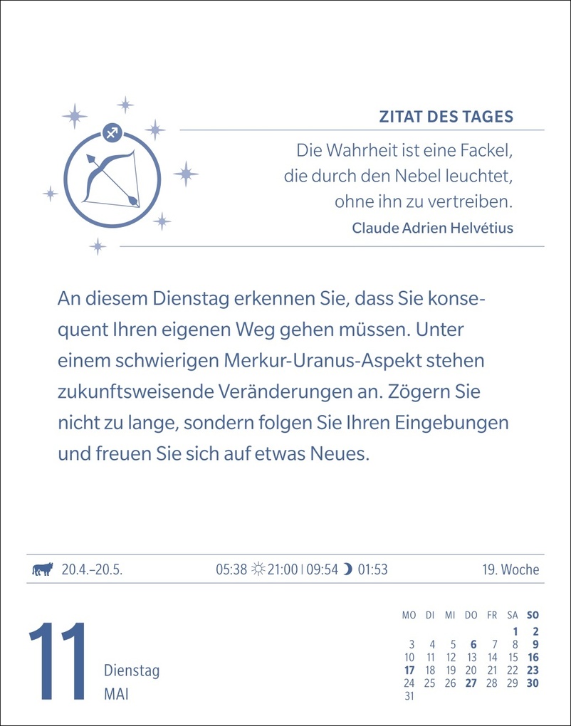 Weitere Ansicht: Schütze Sternzeichenkalender 2027 - Tagesabreißkalender - Ihr Horoskop für jeden Tag | Robert Satorius