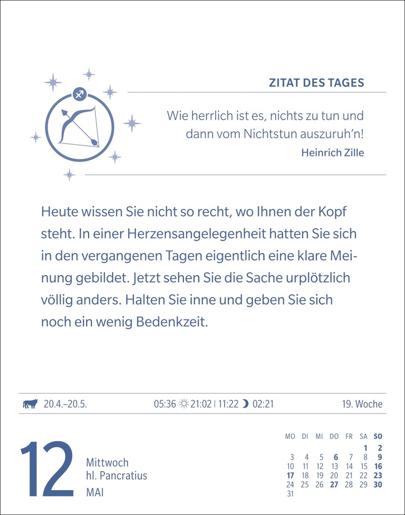 Weitere Ansicht: Schütze Sternzeichenkalender 2027 - Tagesabreißkalender - Ihr Horoskop für jeden Tag | Robert Satorius