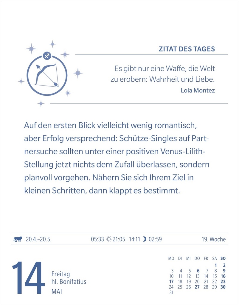 Weitere Ansicht: Schütze Sternzeichenkalender 2027 - Tagesabreißkalender - Ihr Horoskop für jeden Tag | Robert Satorius