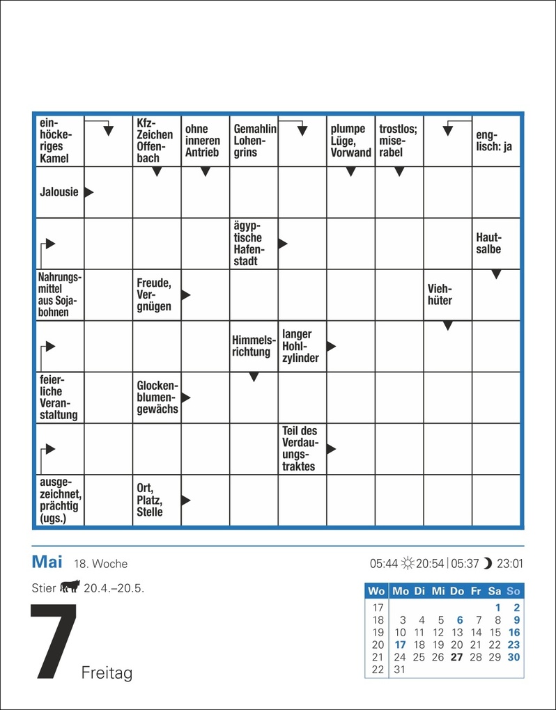 Weitere Ansicht: Kreuzworträtsel Tagesabreißkalender 2027 | Stefan Krüger