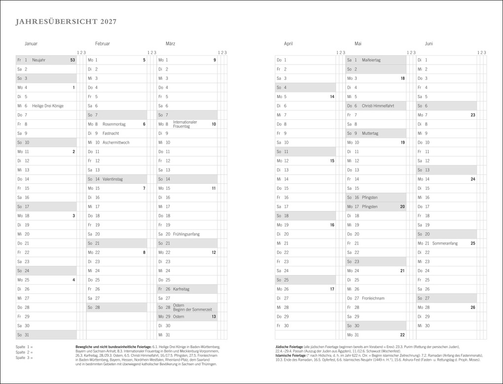 Weitere Ansicht: Diario Wochen-Kalenderbuch A6, schwarz 2027