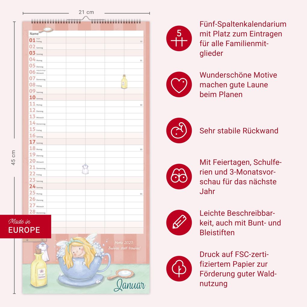 Weitere Ansicht: times&more Zauberwesen Familienplaner 2027