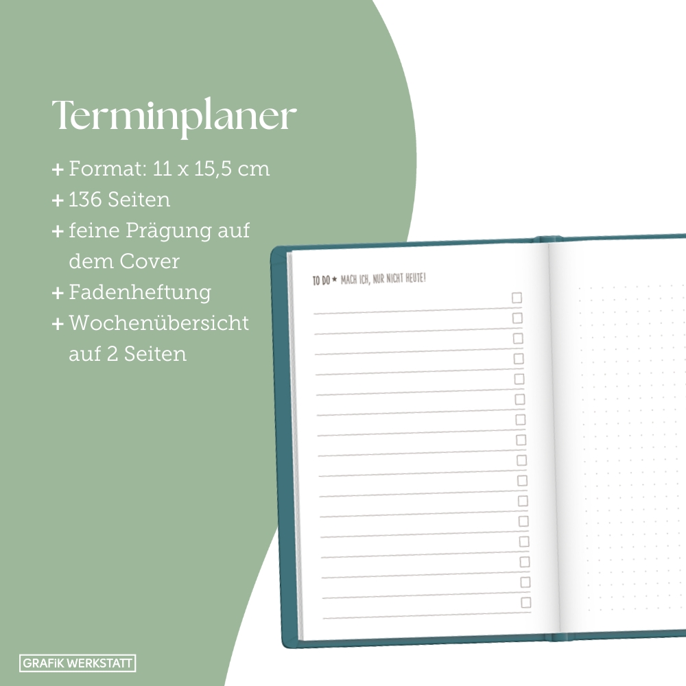 Weitere Ansicht: Terminplaner Lederlook 2027 Schwarz