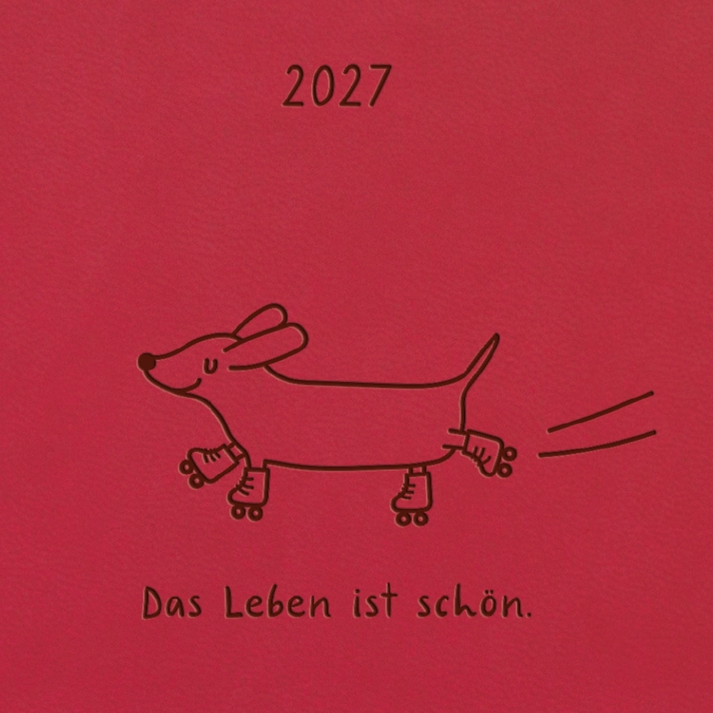 Weitere Ansicht: Terminplaner Lederlook 2027 Rot