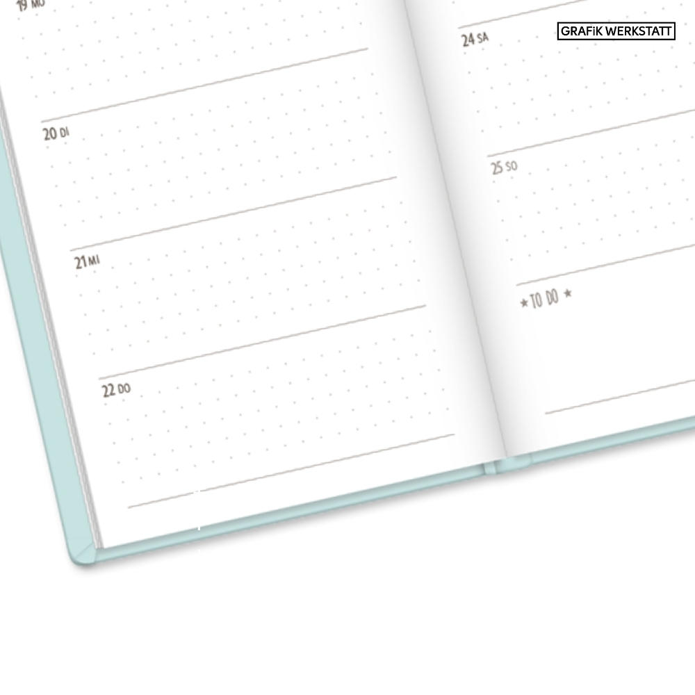 Weitere Ansicht: Terminplaner Lederlook 2027 Mint