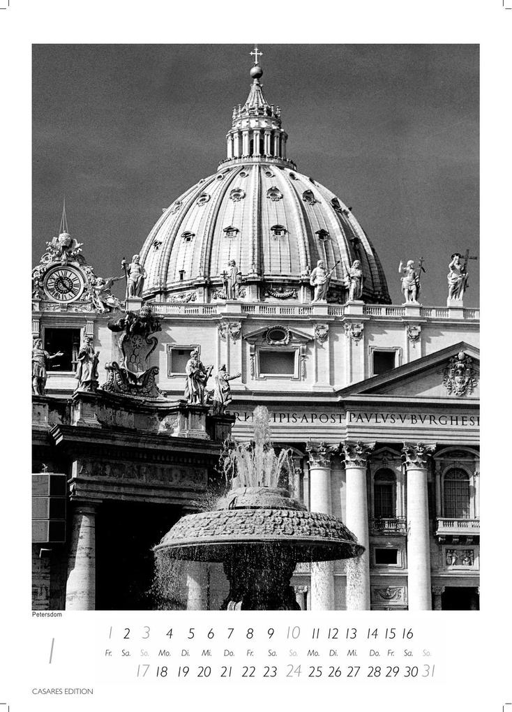 Weitere Ansicht: Rom schwarz-weiss Kalender 2027 - Wandkalender | Fotokalender Italien 29x21cm - . mit Historischen Motiven - Perfekt für Kunst, Architektur & Rom-Liebhaber | H. W. Schawe