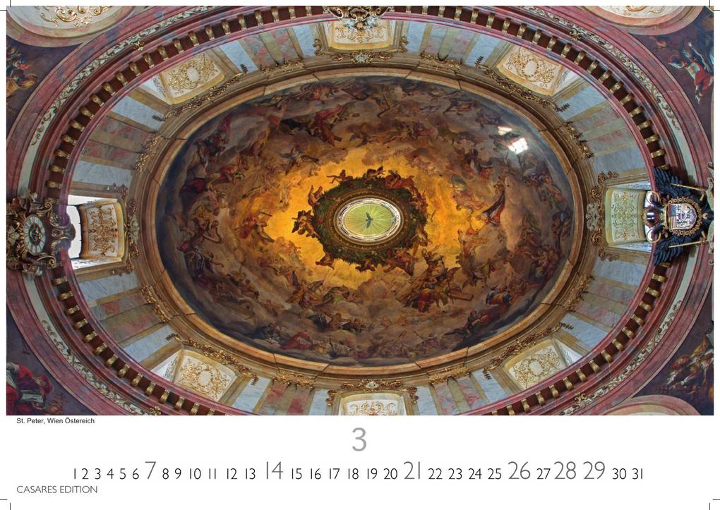 Weitere Ansicht: Himmelsgewölbe Kalender 2027 - Wandkalender | Fotokalender Kunst 35x50cm Großformat | Architekturkalender | Beeindruckende Innenansichten: Kirchenkuppeln und -architekturen.